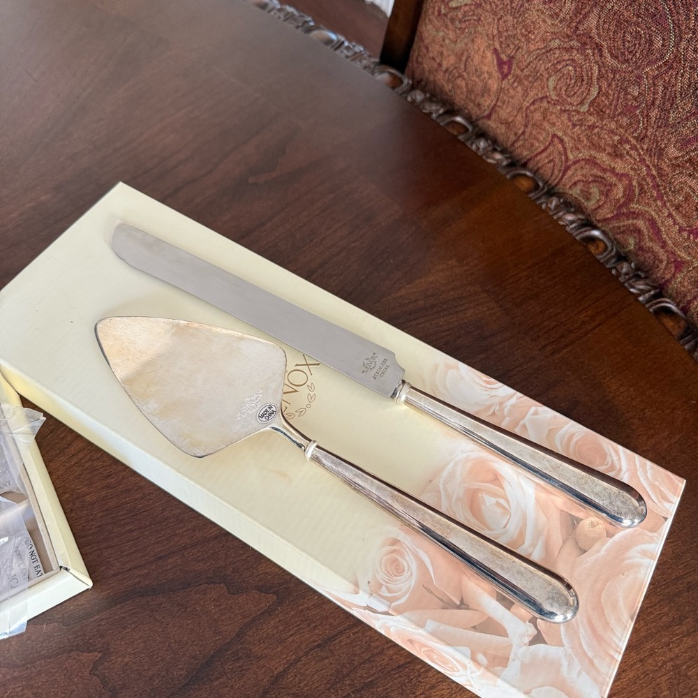 Vintage Lenox Forevermore 2-Piece Set Wedding Cake Dessert Serving Utensils - Picture 7 of 11